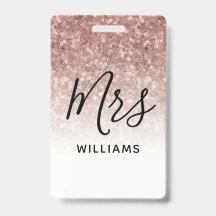 Nome personalizado do professor cor-de-rosa brilha