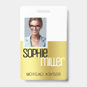 Crachá Nome Personalizado Ombre Na moda do Ouro de luxo