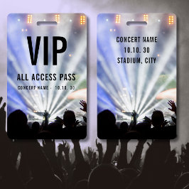 Crachá Nome Personalizado VIP All Access Pass Concert