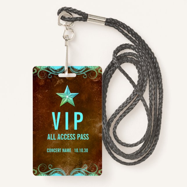 Crachá Nome Personalizado VIP Todos os Crachás de Concert (Frente com cordão)