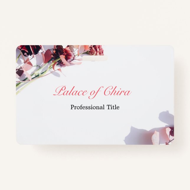 Crachá Nome Rosa Floral (Frente)