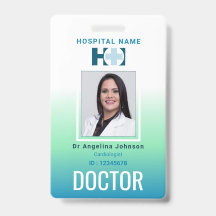 Nome Verde Azul de Identificação Médica e ID de Fo