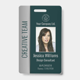 Crachá Nome verde do logotipo do código do Bar de fotos p