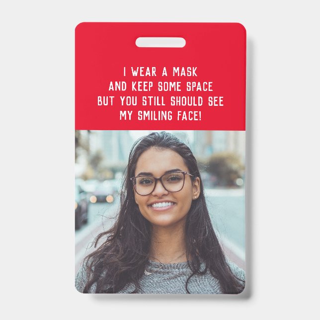 Crachá Nome vermelho da enfermeira do professor de fotogr (Frente)