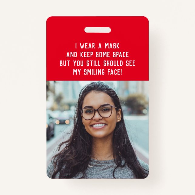 Crachá Nome vermelho da enfermeira do professor de fotogr (Frente)