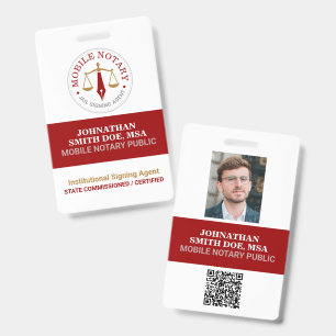 Crachá Notário Móvel Personalizado Assinatura Legal Verme
