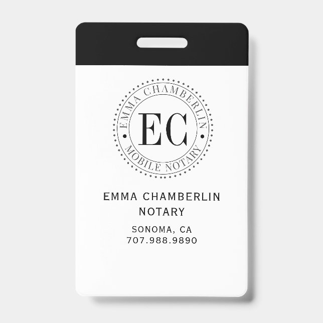 Crachá Notário móvel público (Frente)