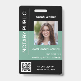 Crachá Notário Trabalhador do escritório de identidade pú