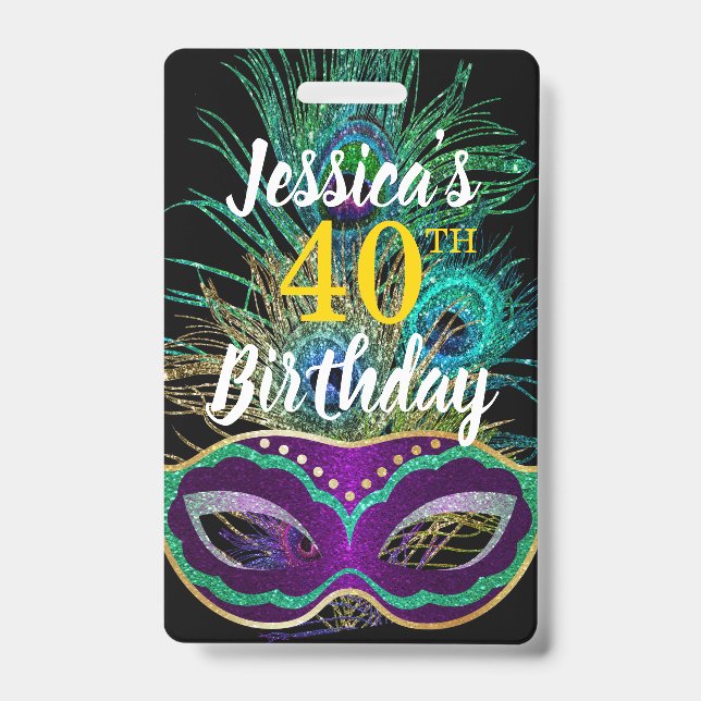 Crachá Nova Orleans Mardi Gras Birthday - Comprar Bebe có (Frente)