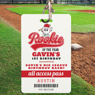 Crachá Novato Do Ano Da Festa de aniversário De Beisebol