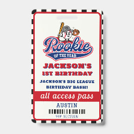 Crachá Novato Do Ano Da Festa de aniversário De Beisebol