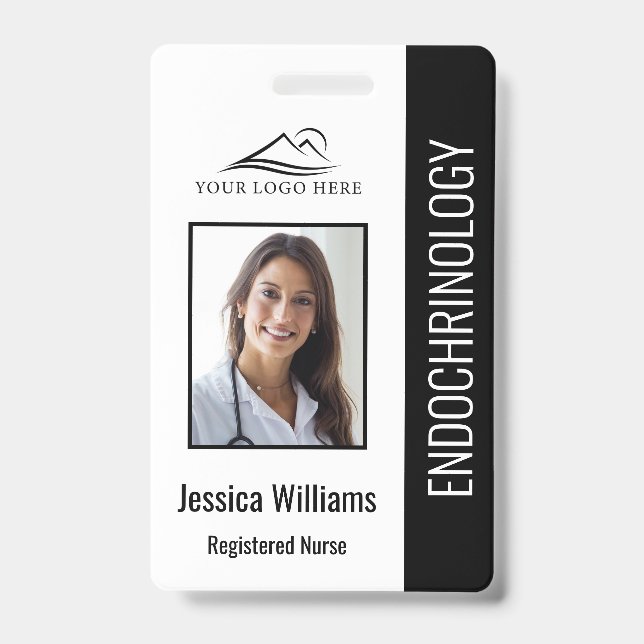 Crachá Nursing Preto Simples (Frente)