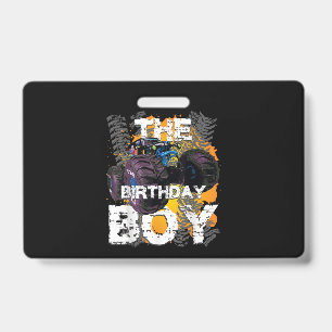 Crachá O Aniversário Monstro da Família de Caminhões