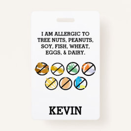 Crachá O costume caçoa símbolos da alergia da parte