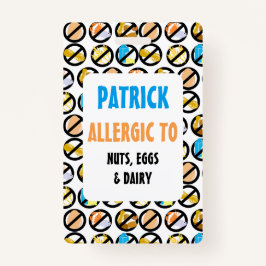 Crachá O costume caçoa símbolos da alergia do alerta da
