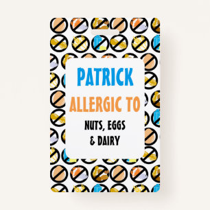 Crachá O costume caçoa símbolos da alergia do alerta da