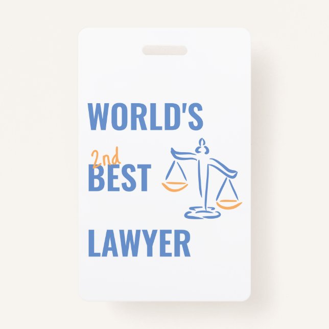 Crachá O melhor advogado do mundo. Ideia de presente do c (Frente)