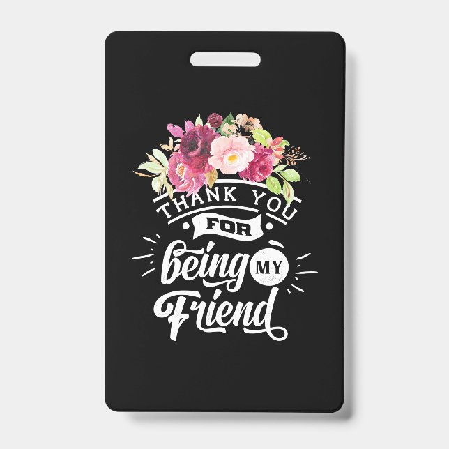 Crachá Obrigado Por Ser Meus Amigos (Frente)