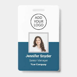 Crachá Ocean Blue, ID de foto do funcionário com código Q