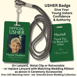 Crachá Oficial de Foto USHER Esmeralda Verde