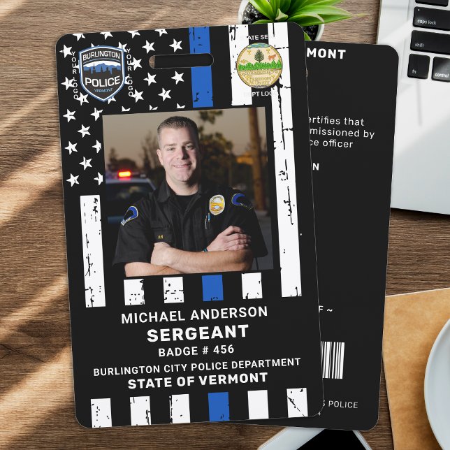 Crachá Oficial de Polícia Fotografia Personalizada Logoti (Criador carregado)