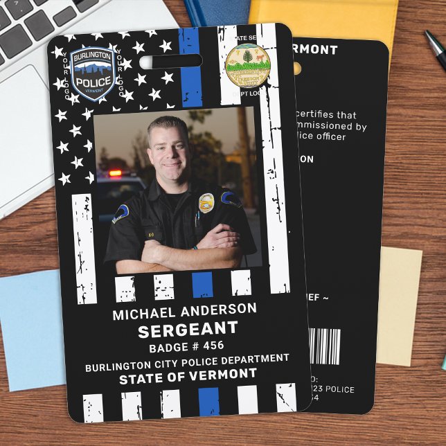 Crachá Oficial de Polícia Logotipo Personalizado Foto Cód (Criador carregado)