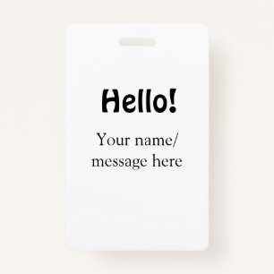 Crachá Olá adicionar mensagem de nome simples item de neg