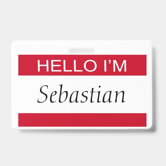 Crachá Olá Eu Sou Personalizado (Frente)
