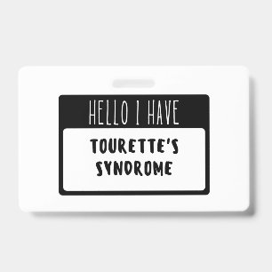 Crachá Olá Eu Tenho Síndrome de Tourette