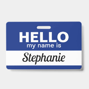 Crachá Olá, meu nome é Blue Nome do Funcionário Personali