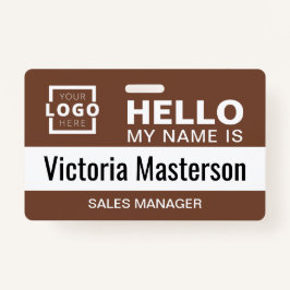 Crachá Olá Meu Nome É - Nome De Funcionário Comercial Per