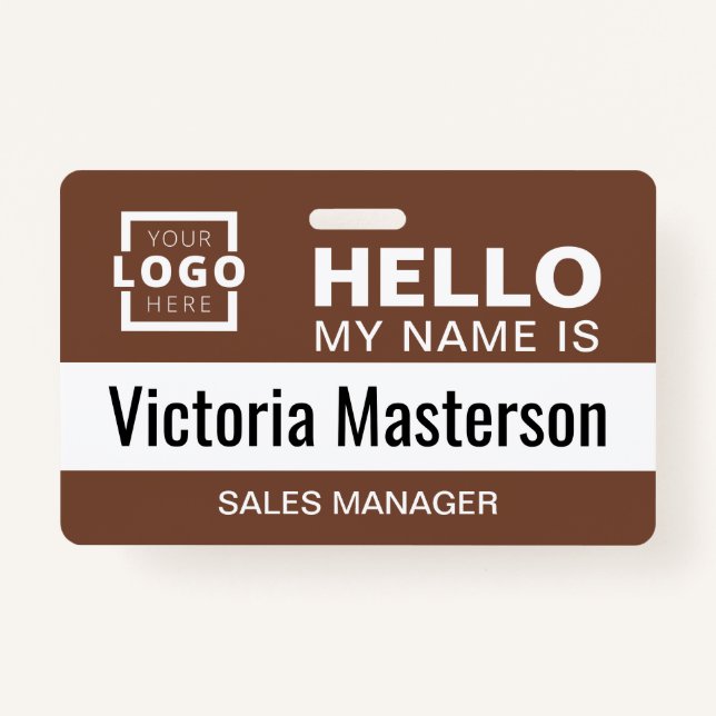 Crachá Olá Meu Nome É - Nome De Funcionário Comercial Per (Frente)