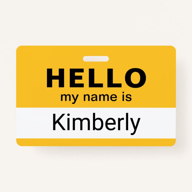 Crachá Olá Meu Nome É - Nome De Funcionário Comercial Per (Frente)