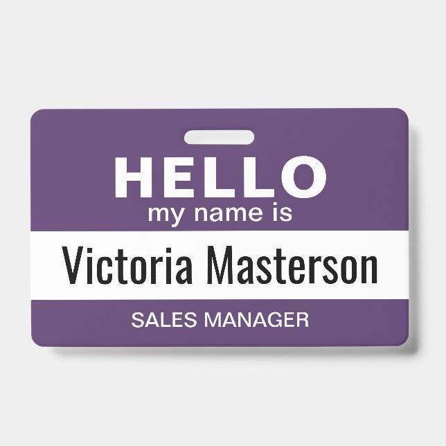 Crachá Olá Meu Nome É - Nome De Funcionário Comercial Per (Frente)