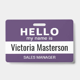 Crachá Olá Meu Nome É - Nome De Funcionário Comercial Per