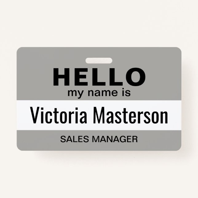 Crachá Olá Meu Nome É - Nome De Funcionário Comercial Per (Frente)