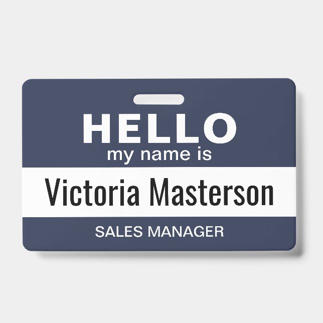 Crachá Olá Meu Nome É - Nome De Funcionário Comercial Per (Frente)