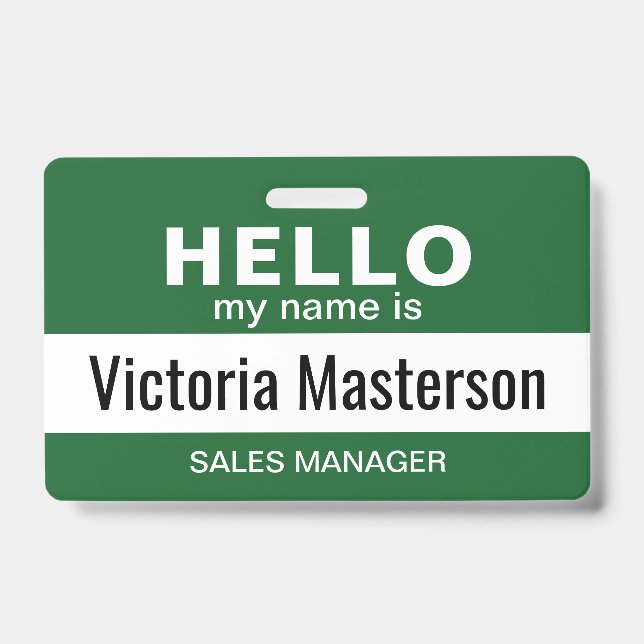Crachá Olá Meu Nome É - Nome De Funcionário Comercial Per (Frente)
