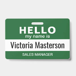Crachá Olá Meu Nome É - Nome De Funcionário Comercial Per