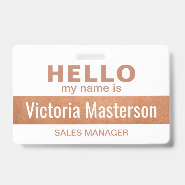 Crachá Olá Meu Nome É - Nome De Funcionário Comercial Per (Frente)