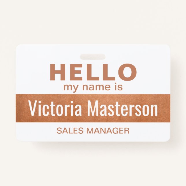 Crachá Olá Meu Nome É - Nome De Funcionário Comercial Per (Frente)