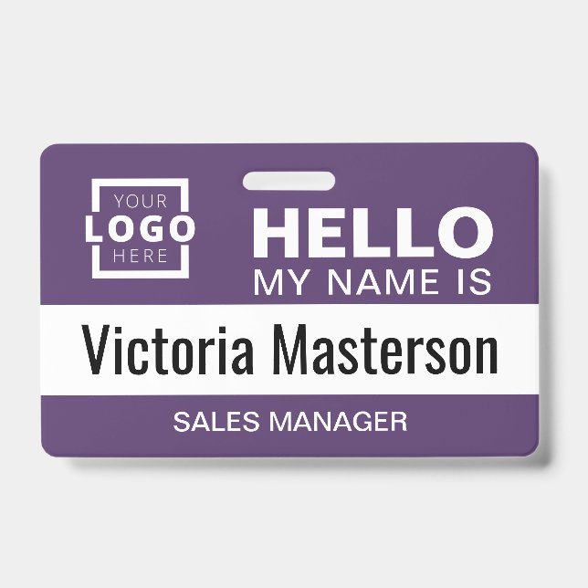 Crachá Olá Meu Nome É - Nome De Funcionário Comercial Per (Frente)