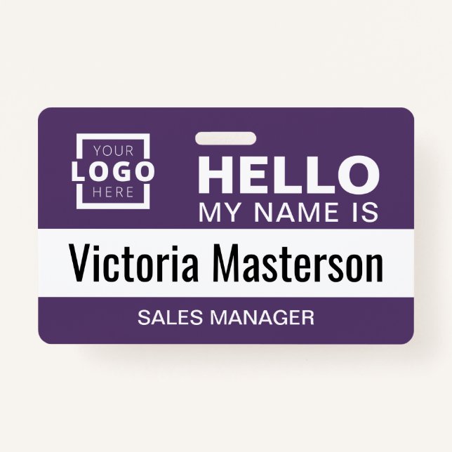 Crachá Olá Meu Nome É - Nome De Funcionário Comercial Per (Frente)