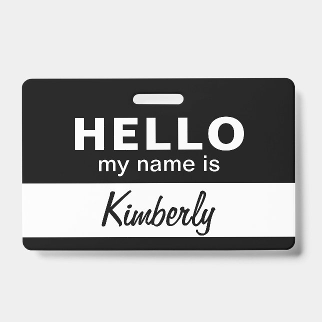 Crachá Olá Meu Nome É - Nome De Funcionário De Script Per (Frente)