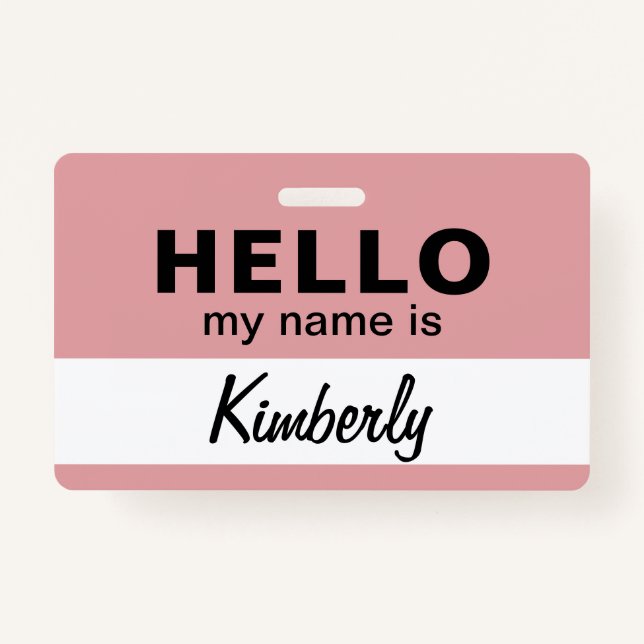 Crachá Olá Meu Nome É - Nome De Funcionário De Script Per (Frente)
