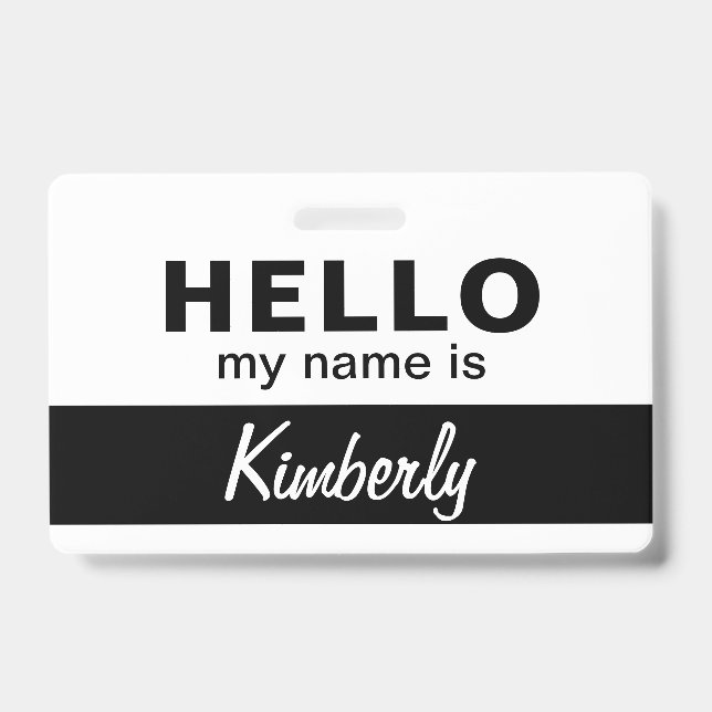 Crachá Olá Meu Nome É - Nome De Funcionário De Script Per (Frente)