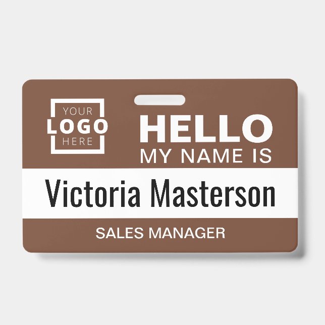 Crachá Olá, meu nome é - Nome do funcionário da empresa p (Frente)