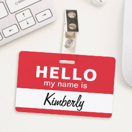 Crachá Olá, Meu Nome É - Nome do Funcionário do Script Pe