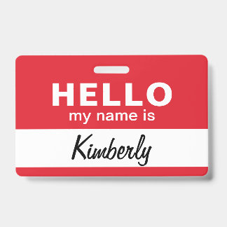 Crachá Olá Meu Nome É - Nome do Funcionário do Script Per