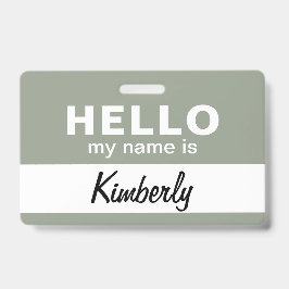 Crachá Olá Meu Nome É - Nome do Funcionário Script Person